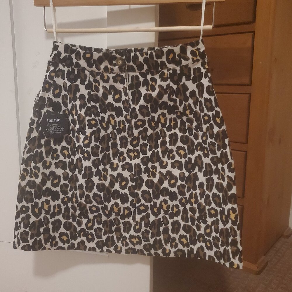 Leopard Corduroy Skirt